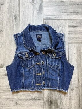 Asphalt Blue Denim Jacket with Navy and Yellow Logo